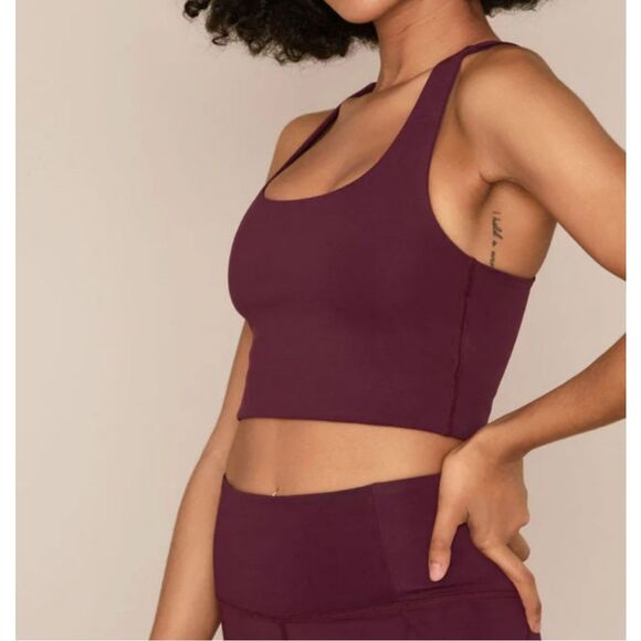Girlfriend Collective Paloma Racerback Bra in Plum Size M NWT - Picture 1 of 6